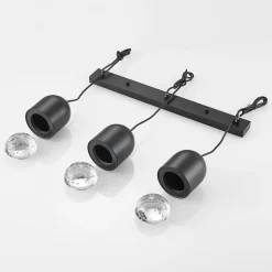 Amielle pendellampe, 3 lyskilder, sort^Lucande