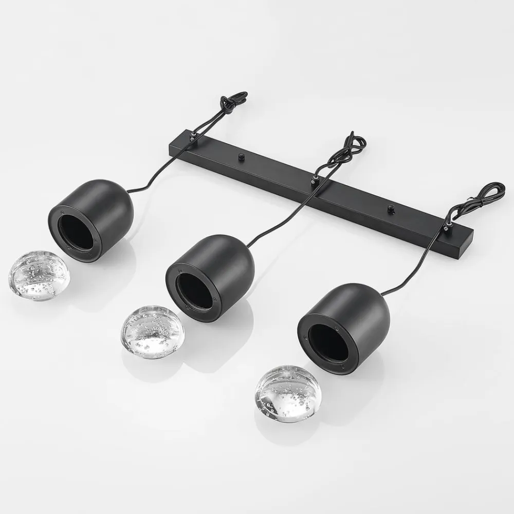 Amielle pendellampe, 3 lyskilder, sort^Lucande