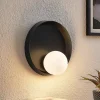 Lucande Andelina væglampe, rund, sort
