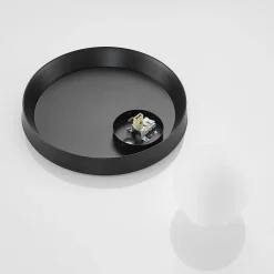 Lucande Andelina væglampe, rund, sort