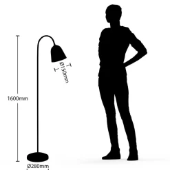 Lucande Anjita gulvlampe, glasskærm