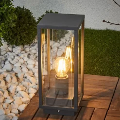 Lucande Terrassebelysning|Sokkellamper>Annalea sokkellampe, 35 cm, antracit, IP54