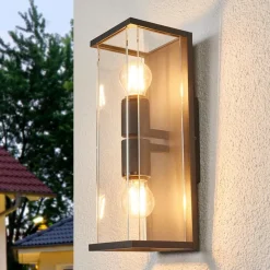 Lucande Annalea udendørs væglampe, 40 cm, 2 lyskilder, IP54