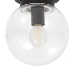 Badolo loftslampe, sort, glas, Ø 15 cm, IP44^Lucande Discount