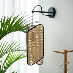 Lucande Væglamper|Væglamper>Bassiola væglampe med bambusskærm