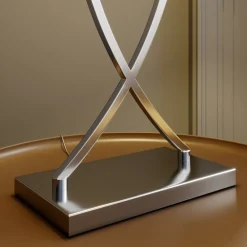 bordlampe Evaine, krom/hvid, metal, 66 cm, E27^Lucande Sale