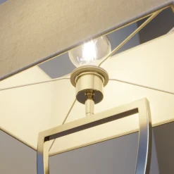 bordlampe Evaine, krom/hvid, metal, 66 cm, E27^Lucande Sale