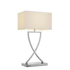 bordlampe Evaine, krom/hvid, metal, 66 cm, E27^Lucande Sale