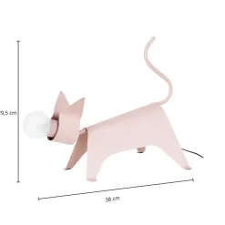 bordlampe Idalina, kat, pink, jern, 38 cm^Lucande Discount