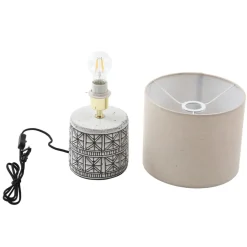 bordlampe Thalorin, 36,5 cm, sort/hvid, keramik^Lucande Discount