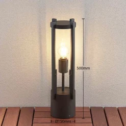 Brienne sokkellampe, 50 cm, antracit, metal^Lucande Sale