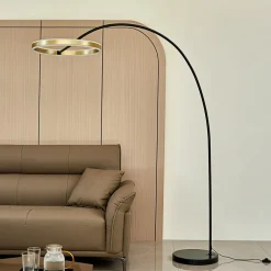 buelampe Yekta, messingfarvet, 183 cm, dæmpbar^Lucande Discount