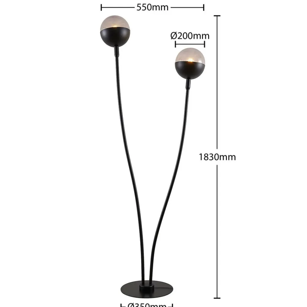 Dustian gulvlampe, 2 lyskilder^Lucande Outlet