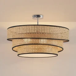 Elowen loftlampe, Ø 56 cm, rattan, bambus^Lucande Discount