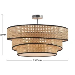 Elowen loftlampe, Ø 56 cm, rattan, bambus^Lucande Discount