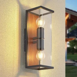 Lucande Væglamper>Elwin væglampe, kantet, 2 lyskilder