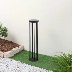 Lucande Solcelle Lampe Med Sensor|Solcellelamper>Evelis LED-vejlampe, sort, aluminium, sensor