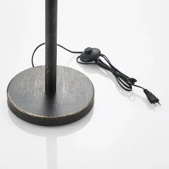 Lucande Evory gulvlampe, 160 cm, 3 lyskilder, sort/guld, G9