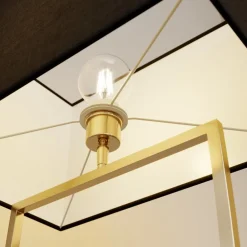 gulvlampe Evaine, messing/sort, 155 cm, E27^Lucande Sale