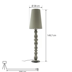 Lucande gulvlampe Lyndorin, grøn, keramik, 150 cm