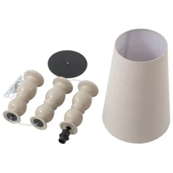 Lucande gulvlampe Lyndorin, beige, keramik, 150 cm