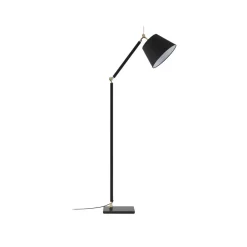 gulvlampe Marvaine, sort/guldfarvet, justerbar^Lucande