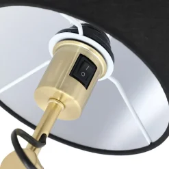 gulvlampe Marvaine, sort/guldfarvet, justerbar^Lucande