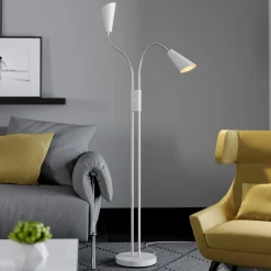 gulvlampe Medira, hvid, 2 lyskilder, justerbar, GU10^Lucande New