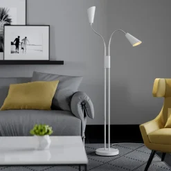 gulvlampe Medira, hvid, 2 lyskilder, justerbar, GU10^Lucande New