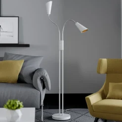 gulvlampe Medira, hvid, 2 lyskilder, justerbar, GU10^Lucande New