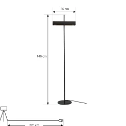 gulvlampe Nysira, grå metallic, 2 lyskilder^Lucande Best
