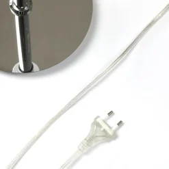 gulvlampe Pordis, 155 cm, krom, hvid, metal, tekstil^Lucande