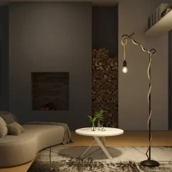 Lucande Gulvlamper|Gulvlamper>gulvlampe Ropina, højde 180 cm, sort, hampereb