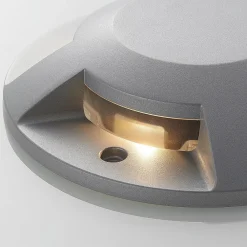 gulv-spotlight med LED Jeffrey, sølv, 4 lysudgange^Lucande Clearance