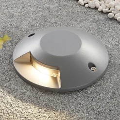 Lucande Nedgravet Udebelysning|Sokkellamper>gulv-spotlight med LED Jeffrey, sølv, 1 lysudgang