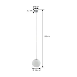 Lucande hængelampe Bidolo, kromfarvet, glas, Ø 15 cm, IP44