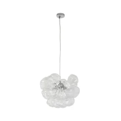 Lucande hængelampe Diborah, klar, Ø 43 cm, glas, G9