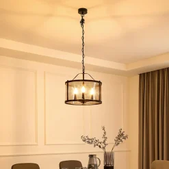 hængelampe Eryk, Ø 40 cm, sort, glas, 3 lyskilder^Lucande Online