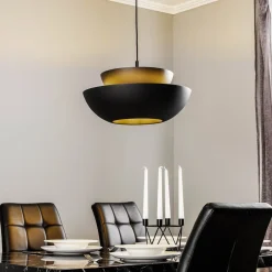 Lucande hængelampe Kellina, Ø 48 cm, sort, metal