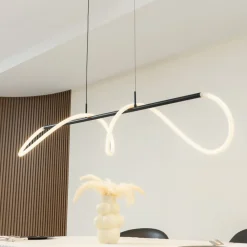 Lucande hængelampe Kisune, sort/hvid, metal