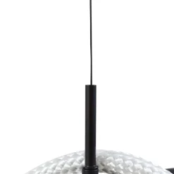 Lucande hængelampe Kisune, sort/hvid, metal