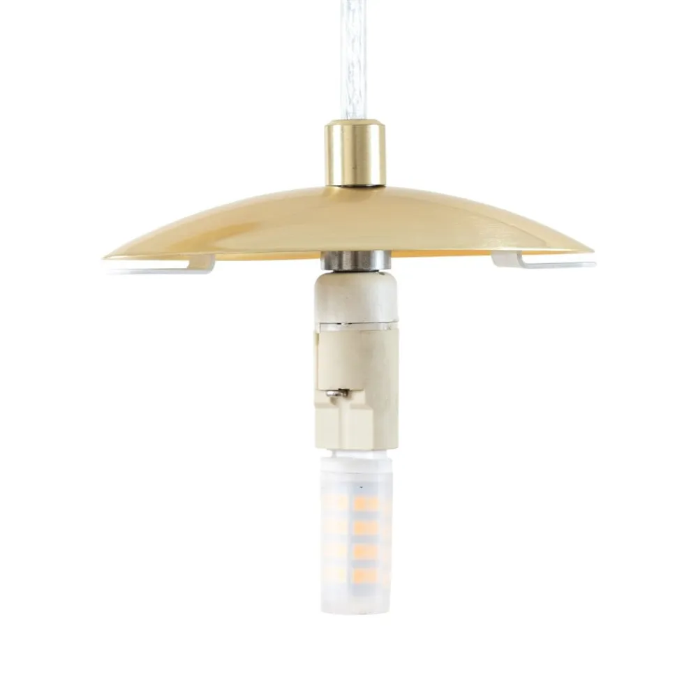 Lucande hængelampe Lunelle, messing, glas, 4 lyskilder, Ø 40 cm