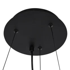 Lucande hængelampe Marvi, Ø 68 cm, sort, glas, metal