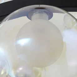 Lucande hængelampe Marvi, Ø 68 cm, sort, glas, metal