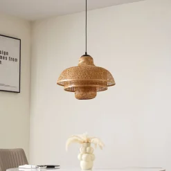 hængelampe Rasmina, bambus, Ø 50 cm, 1 lyskilde^Lucande