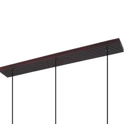 hængelampe Veloura, 3 lyskilder, 84 cm, glas, træ^Lucande