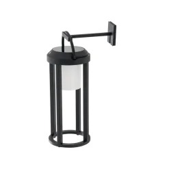 2-i-1 LED-solcellelampe Tilena, sort, rund, aluminium^Lucande Outlet