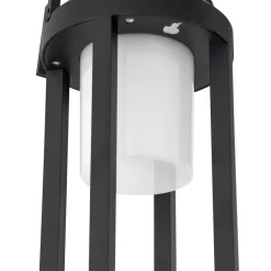 2-i-1 LED-solcellelampe Tilena, sort, rund, aluminium^Lucande Outlet