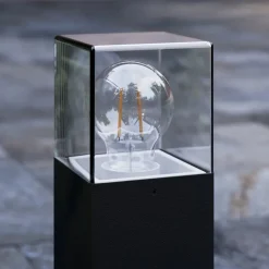 Keke sokkellampe, højde 30 cm, antracit, aluminium^Lucande Discount