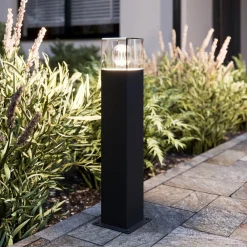 Lucande Terrassebelysning|Sokkellamper>Keke sokkellampe, højde 50 cm, antracit, aluminium